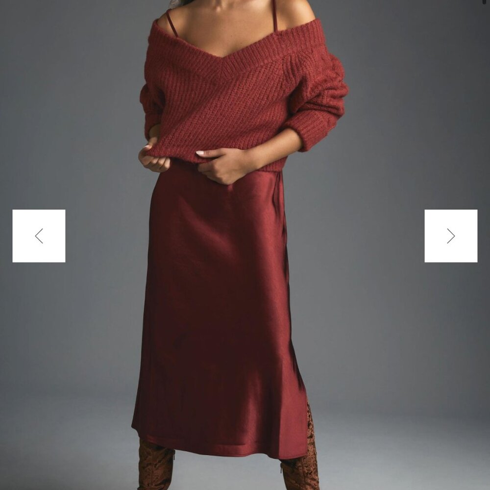 NEW MARE MARE ANTHROPOLOGIE layered sweater twofer sweater dress combo m petite